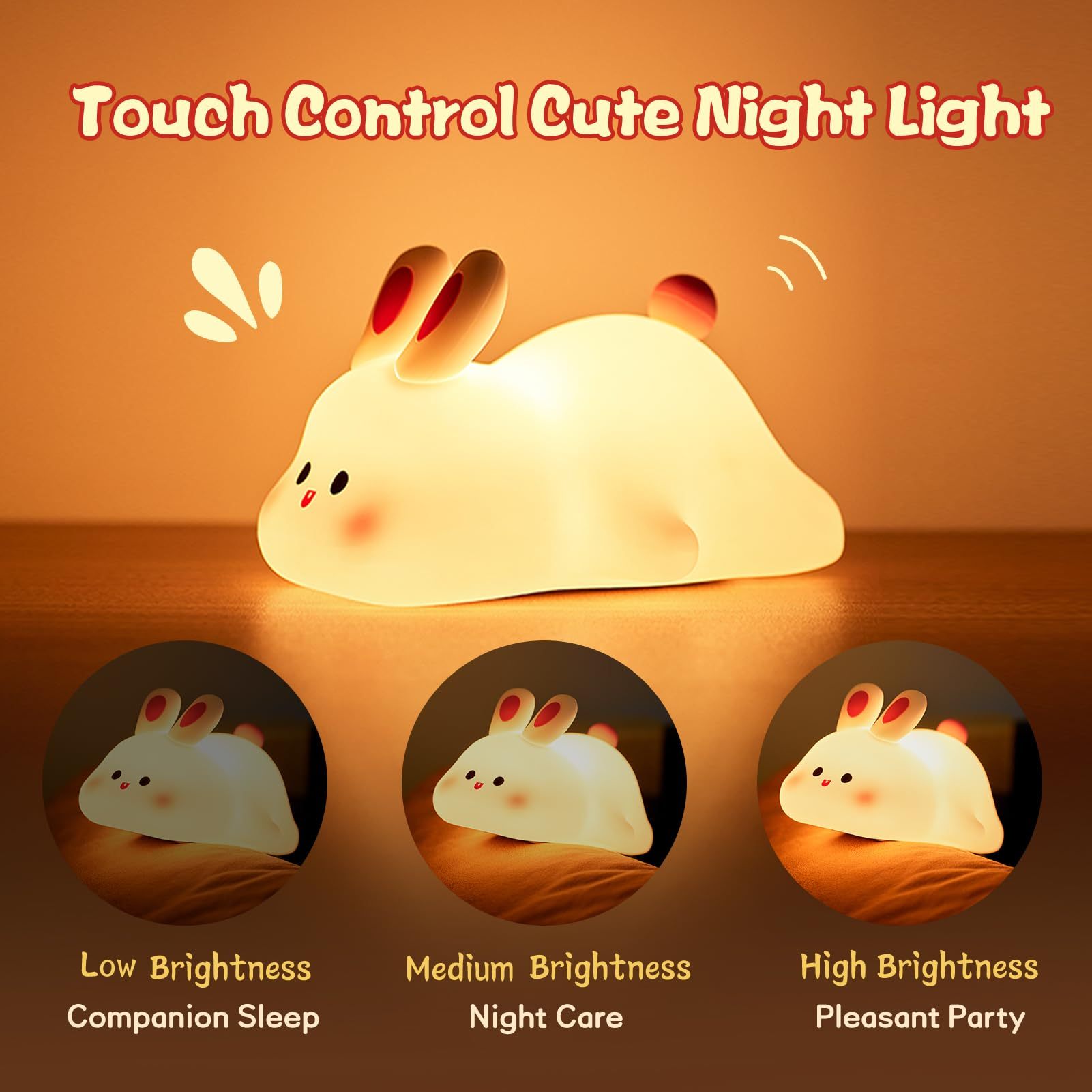 Big Face Rabbit Silicone Night Light